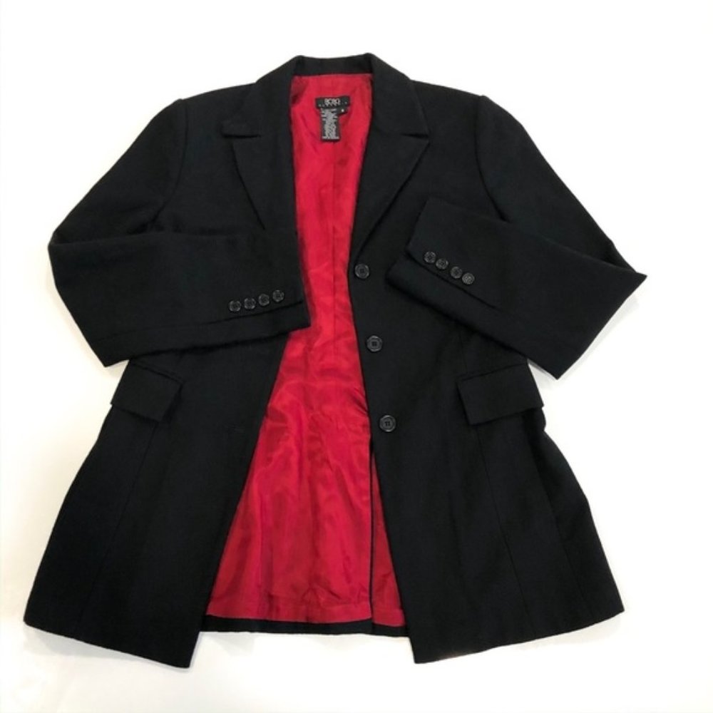 BCBGMaxazria Tailored Black Wool Blazer Jacket Size 8 Classic Office Essential